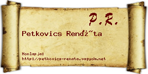 Petkovics Renáta névjegykártya