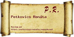 Petkovics Renáta névjegykártya